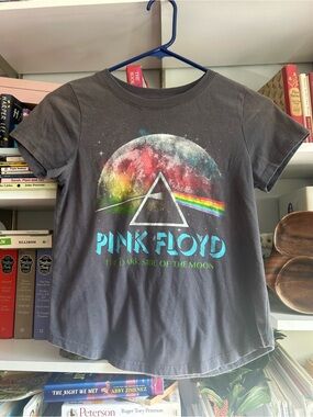 Pink Floyd Kids Tee with Rainbow Prism on Charcoal Gray